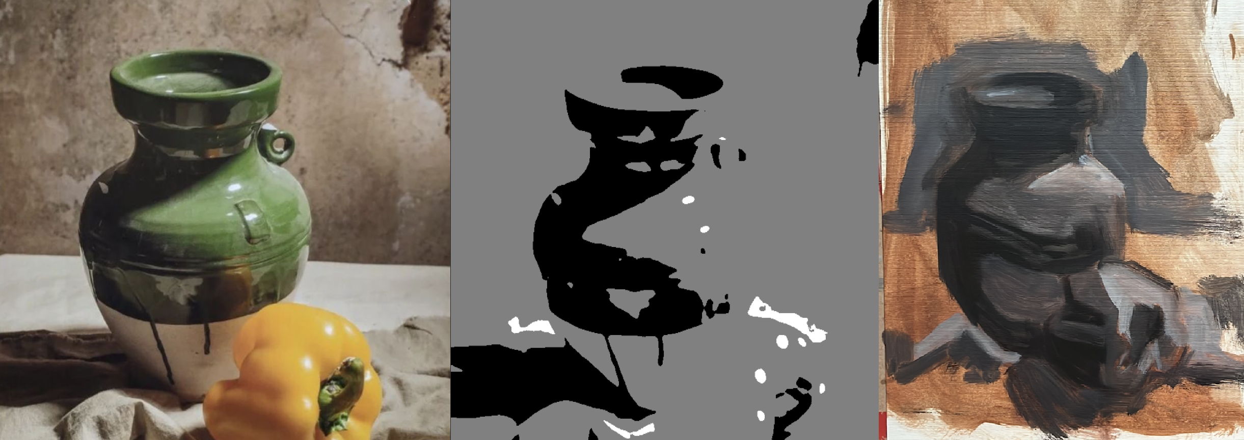 Painted three-value study result
